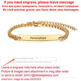 Personalize Baby Name Bracelet Figaro Chain Smooth Bangle Link Gold Tone No Fade Safty Jewelry 12cm to 15cm