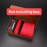 modern ties for men 2024 red Set Gift Box Jacquard Necktie And Pocket Square Clip Cufflinks Red Black Blue Handkerchief Formal