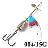 FISH KING 15g Spinner Artificial Bait Fishing Lure Willow Leaf Blades Hard Bait With Treble Hook for Pike Fishing Accessories