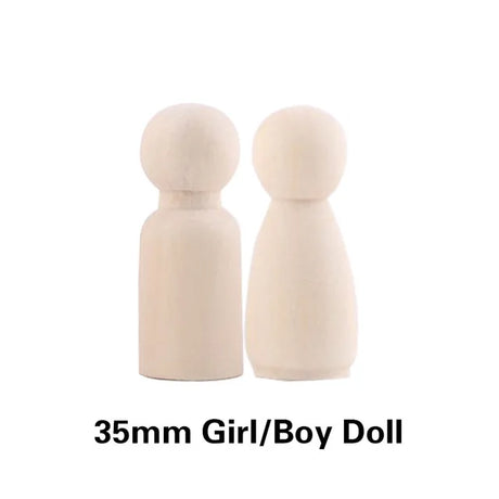 Wooden Doll Peg Baby Teether DIY Color Painting Peg Dolls Unfinished Wood Blank Male & Female Doll Bodies Decoration Toys