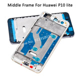 For Huawei P10 Lite Middle Frame Bezel Middle Plate Cover For p10 lite LCD Frame WAS L03LX3 LX2 WAS AL00 TL10 Back batter cover