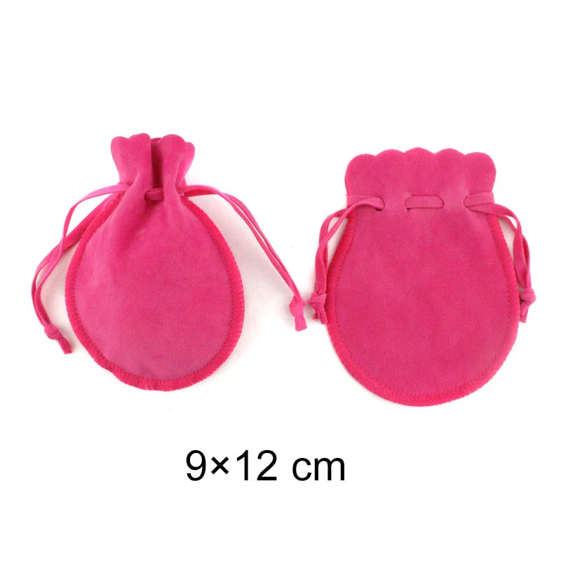 Wedding Bags with Candy Bag Can Custom Logo 50pcs/lot 7×9cm 9×12cm Jewelry Packaging  Macarons Drawstring Good Velvet Gift Bags