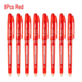 DELVTCH Erasable Gel Pen 0.7mm 0.5mm Bullet Tip Blue Black Red Color Ink Refill Rods Writing Drawing Painting Washable Handle