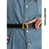 Amazing Song Metal Nail Buckle Belt Shirt Belt Women’s Belt Jean Waist Dress Belt Studs Belt Accessories