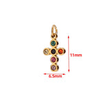 5pcs Stainless Steel Mini Cross Charms Cubic Zirconia Inlayed Tiny Cross for Earring Bracelet Making