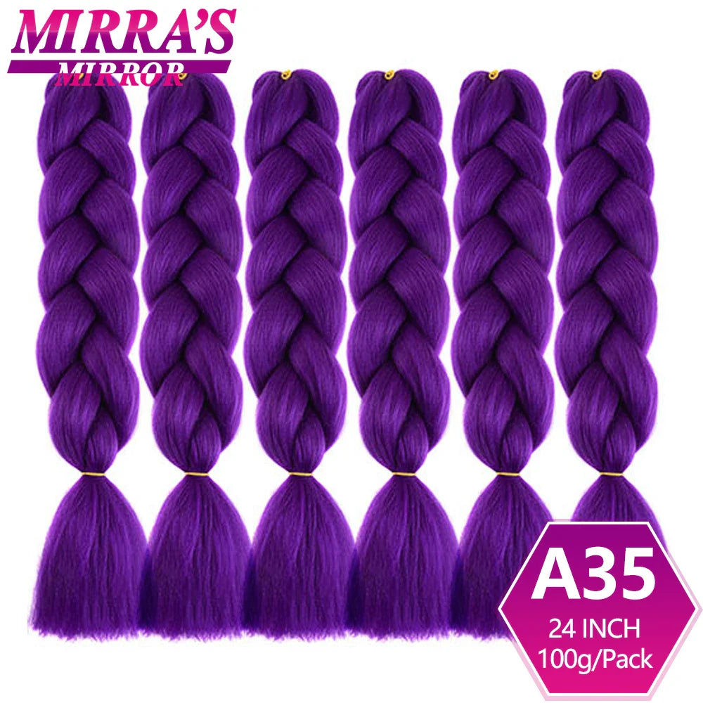 6 Bundles Jumbo Braiding Hair Extensions 24 Inch Synthetic Hair Braids for DIY Box Twist Crochet Hair Wholesale Drop Shipping