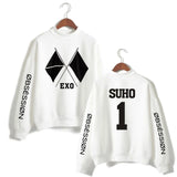 KPOP EXO NEW ALBUM Sixth Album OBSESSION WE ARE ONE EXO Print Women/Men High Collar Sweatshirt Casual Turtlenecks Clothes