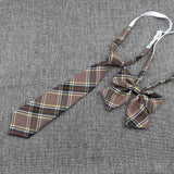 Hand-Made Necktie Bowtie Set High Quality Boy Girl School Suit Shirts Student Butterfly Striped Plaid 100%Cotton Accessory Trend