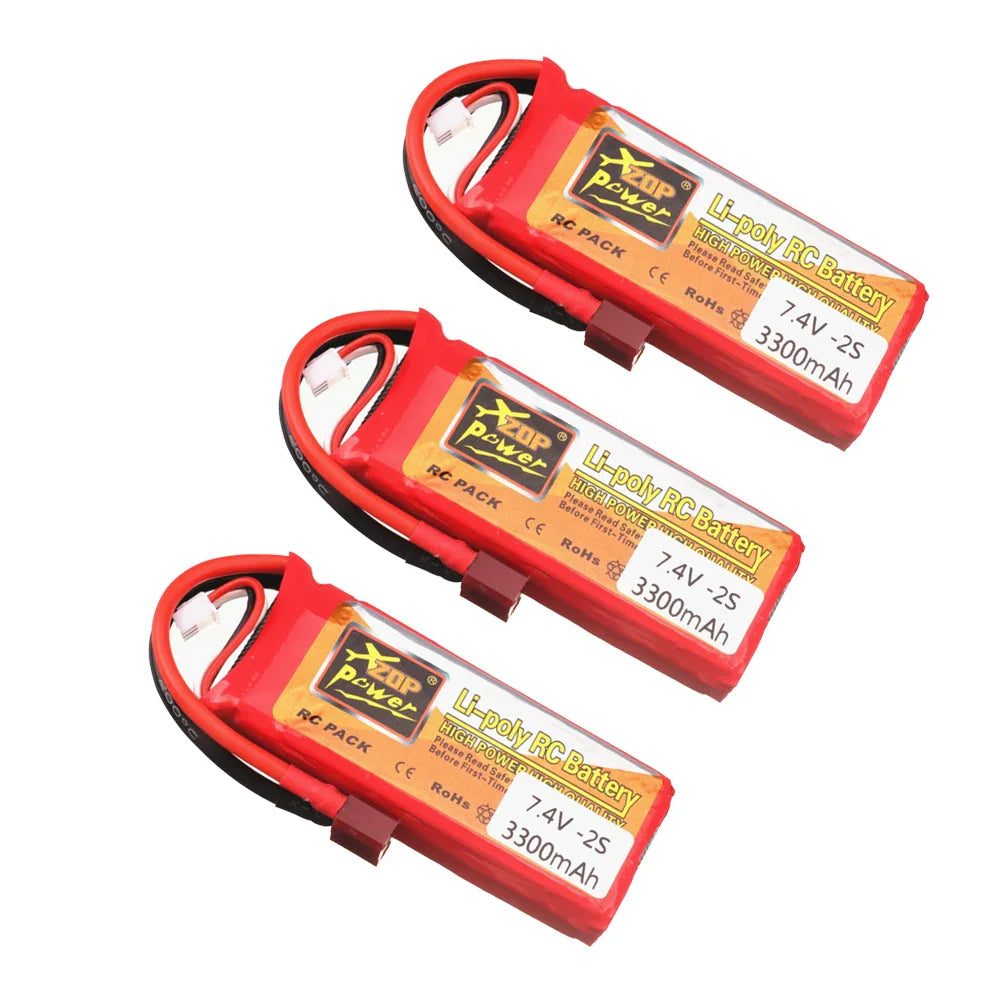 7.4 V Lipo battery for WLtoys 144001 2.4G Racing RC Car battery spare parts 2S 7.4V 3300mAh Lipo battery for Wltoys 12428 1-5PCS