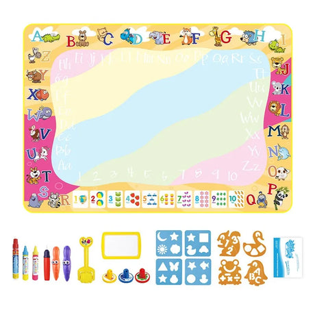 Coolplay Magic Water Drawing Mat Coloring Doodle Mat with Magic Pens Montessori Toys Painting Board Educational Toys for Kids