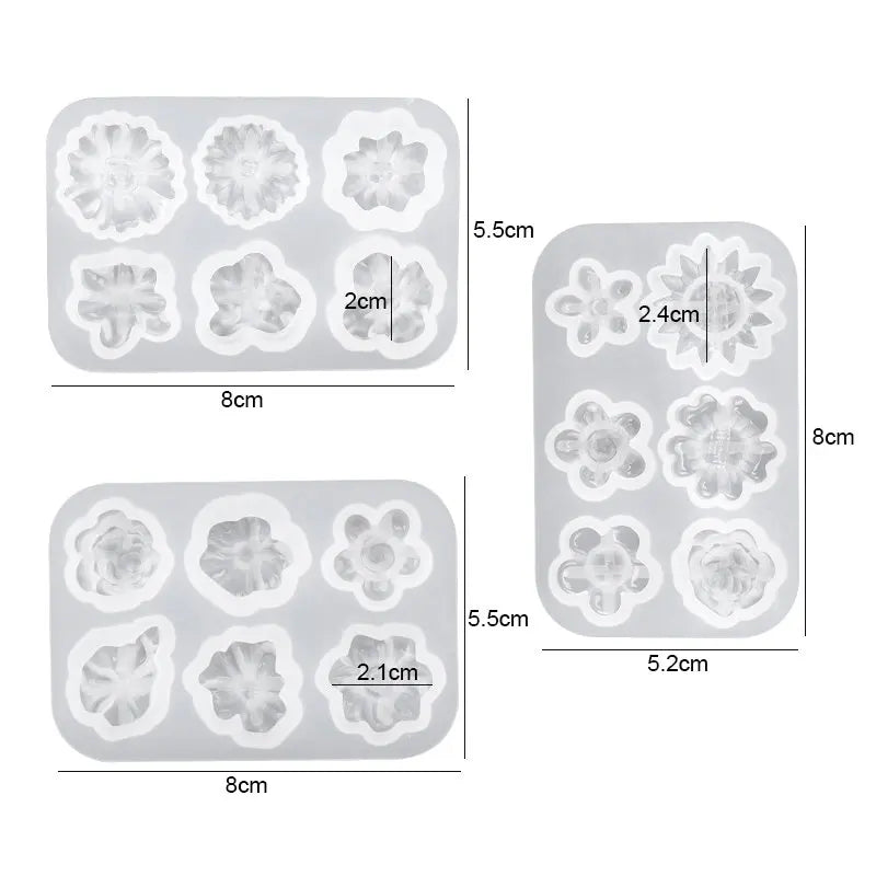 3D Flower Shaped Silicone Molds Candy Epoxy Resin Mold for Jewelry Making DIY Cell Phone Decorating Tool Crafts Handmade