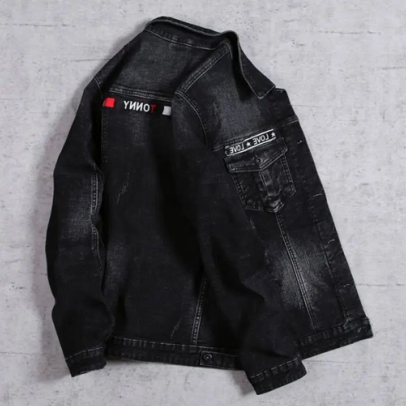 Spring autumn 2020 Fashion Casual teenagers denim jacket male Korean embroidery slim men's jacket clothes stretch denim Coat