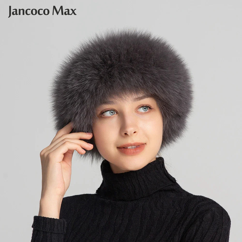 Winter Fashion Elastic Headband Fox Fur Headwear Racccoon Fur Women's Fluffy Real Fur Band S8300