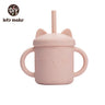 Let's Make Baby Feeding Straw Cup Baby Learning Feeding Bottles Anti-Hot Leakproof Safe Silicone Tableware Toddler Water Bottle