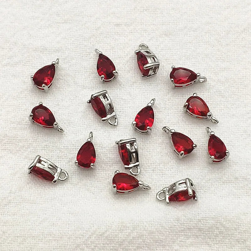 New Arrival! 8x5mm 100pcs Crystal Micro inlay Drop Charm For Handmade Necklace Earring DIY Parts Jewelry Findings & Components