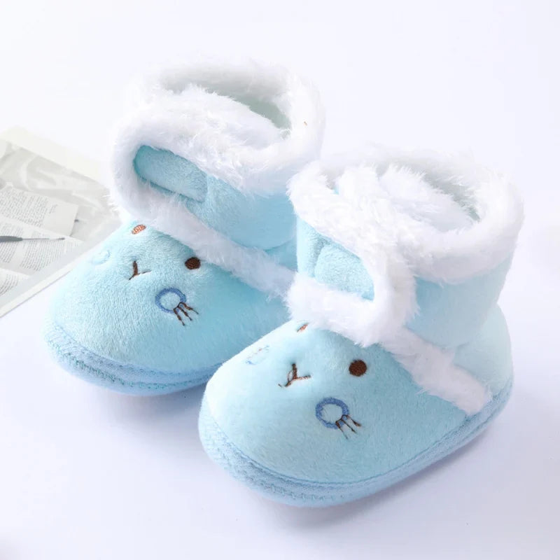 Baywell Autumn Winter Warm Newborn Boots 1 Year baby Girls Boys Shoes Toddler Soft Sole Fur Snow Boots 0-18M