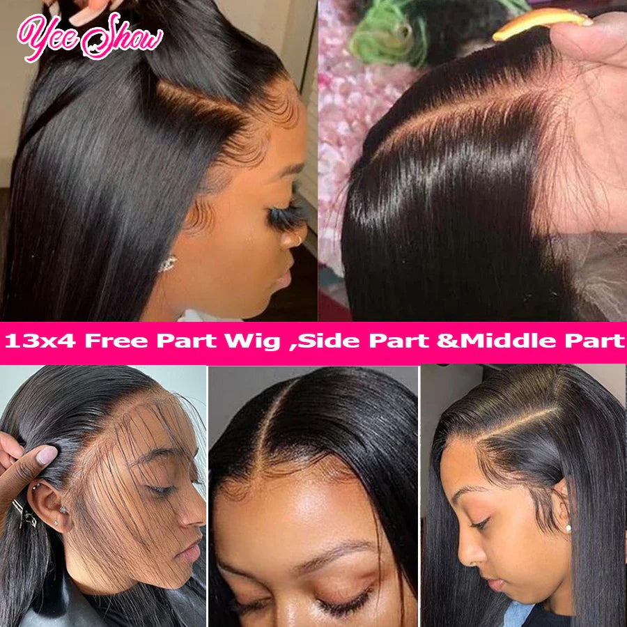 Straight Lace Front Wigs 13x6 HD Transparent Lace Frontal Wig Pre Plucked Remy 13x4 Brazilian Straight Human Hair Wigs For Women