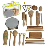 Log Percussion Instrument Set Toy Wooden Sand Hammer Drum Double Sound Tube Beginner Music Teaching Aids For Preschool Children