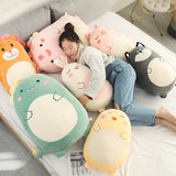 45/80CM Squishy Toy Kawaii Animal Fat Dinosaur Shiba Inu Dog Pillow Plush Toys Cute Rabbit Doll Girls Bed Sleeping Cushion