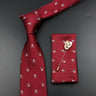 Fashion Men's Skull Tie Set New Design 8cm Polyester Suit Collar Bowtie Handkerchief Trendy Mask Brooch Luxury Wedding Accessory