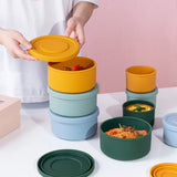 Baby Silicone Feeidng Solid Food Storage Box Kitchen Bento Round Bowl Microwave Heating Dishes Plates Children's Tableware