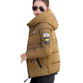 Women Winter Parkas Hooded Thick Warm Short Coat Elegant Slim Cotton Padded Jacket Korean Casual Outwear Female Clothes Street