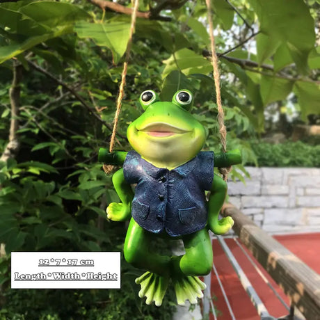 Creative Cute Frogs Cat Dog Resin Lying Santa Claus Statue Garden Hang On Tree Decorative Pendant Indoor Outdoor Decor Ornament