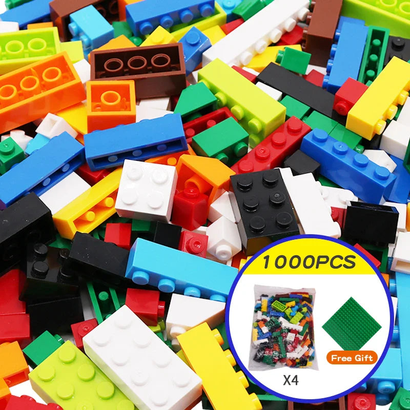 1000 Pieces DIY Creative Building Blocks Bulk Sets City Classic Bricks Assembly Brinquedos Educational Toys for Children