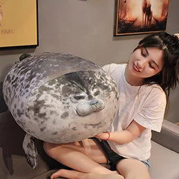 NEW 80cm Giant Seal Lifelike Grey Sea Lion Aquatic Animal Soft Stuffed Doll HOT INS Plushie Gift