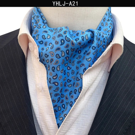 Men Vintage Polka Dot Wedding Formal Cravat Ascot Scrunch Self British style Gentleman Polyester Neck Tie Luxury