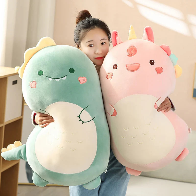 45/80CM Squishy Toy Kawaii Animal Fat Dinosaur Shiba Inu Dog Pillow Plush Toys Cute Rabbit Doll Girls Bed Sleeping Cushion