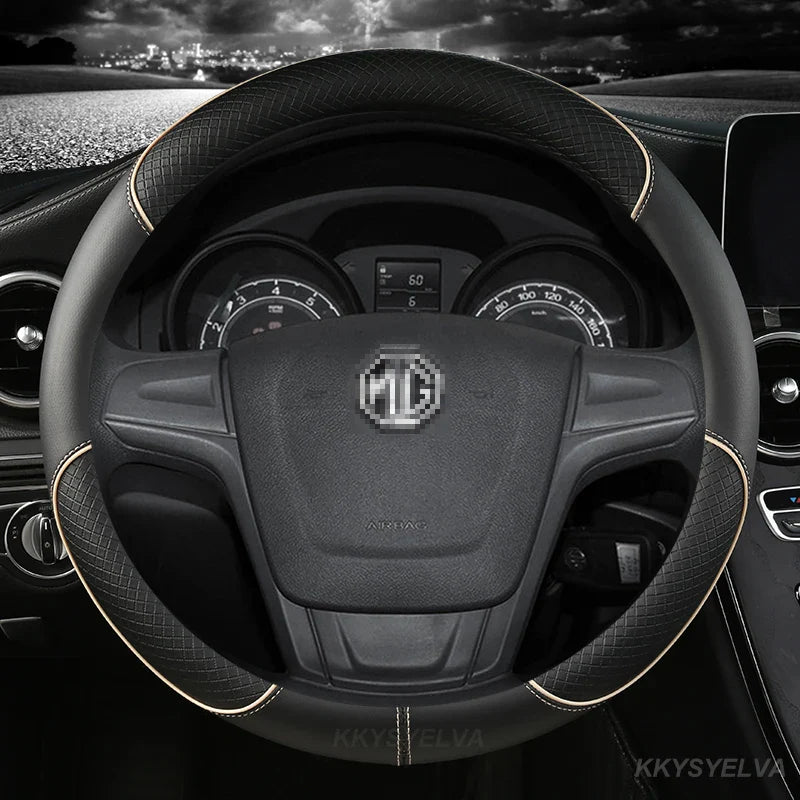 Microfiber Leather Car Steering Wheel Cover 38cm 15" For MG 3 5 6 HS ZS EV MG3 3SW MG5 MG6 MG7 ZR EHS GT EZS Auto Accessories