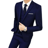 2021 Men's Sets Three-piece Wedding Business Men Formal Suit Vest Blazer Pants Set Slim Fit Tuxedos Prom Party Blazer