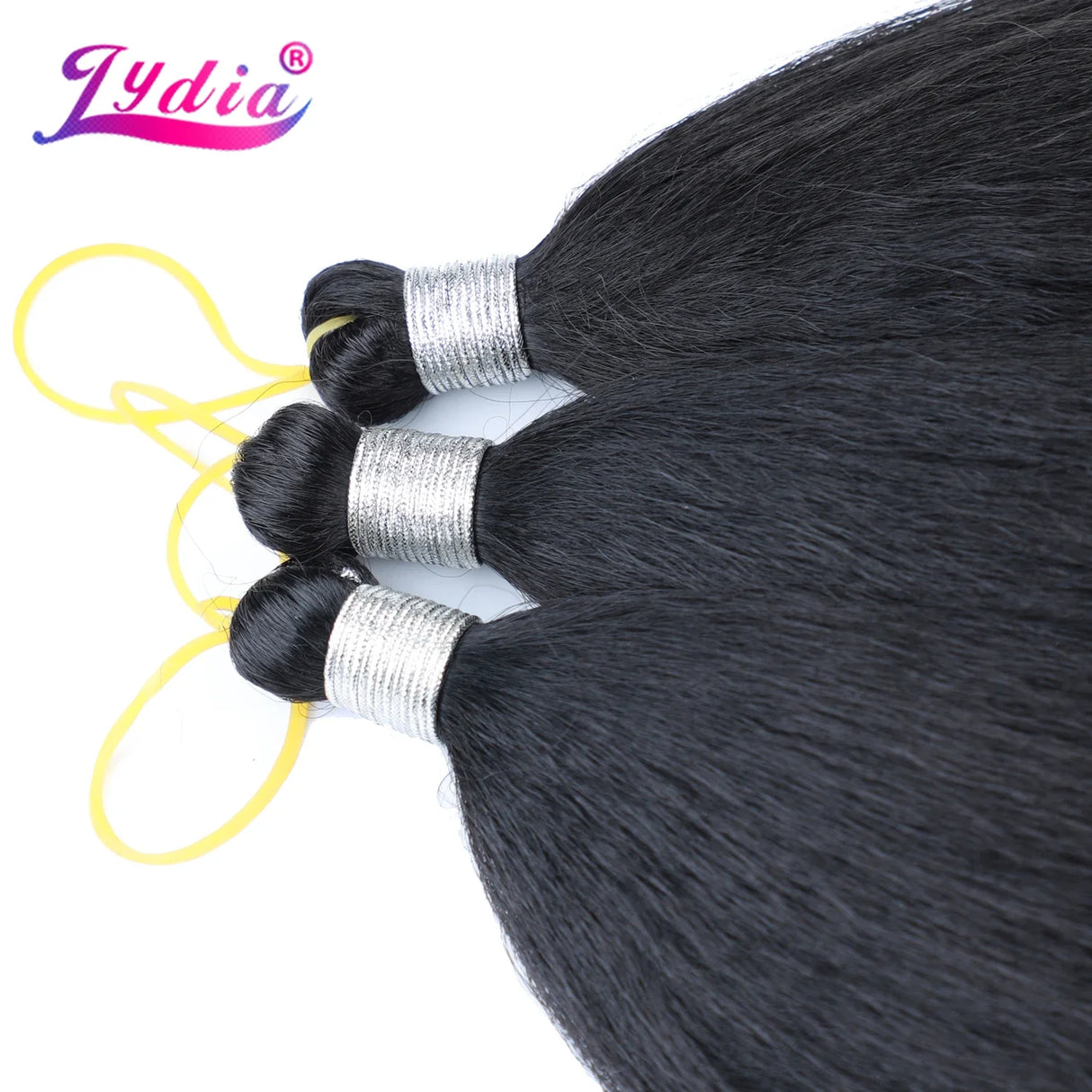 Lydia Kinky Straight Bundles Synthetic Hair Extension Freetress Crochet 3PCS Kanekalon Bulk Jumbo Braiding Afro 10-41Inch Black