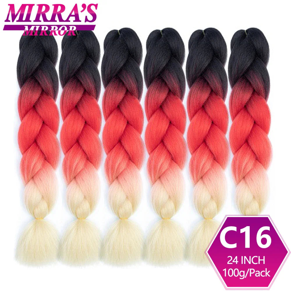 6 Bundles Jumbo Braiding Hair Extensions 24 Inch Synthetic Hair Braids for DIY Box Twist Crochet Hair Wholesale Drop Shipping