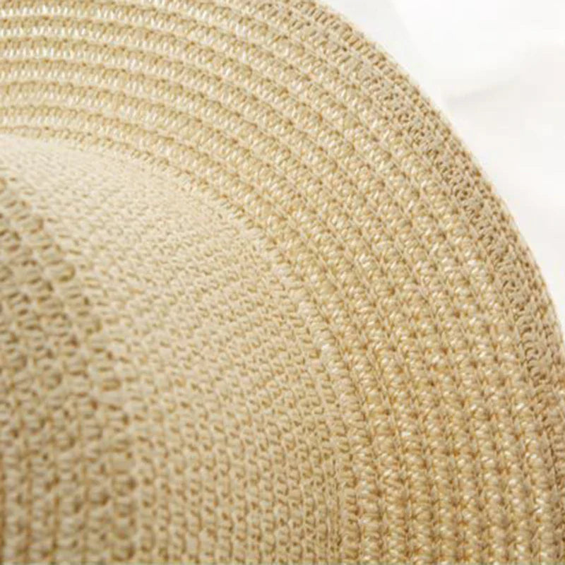 2019 Parent-child Summer New Women's Sun Hat Bucket cap beige lace Bowknot Flowers Ribbon Flat top Straw Hat Beach Caps Panama