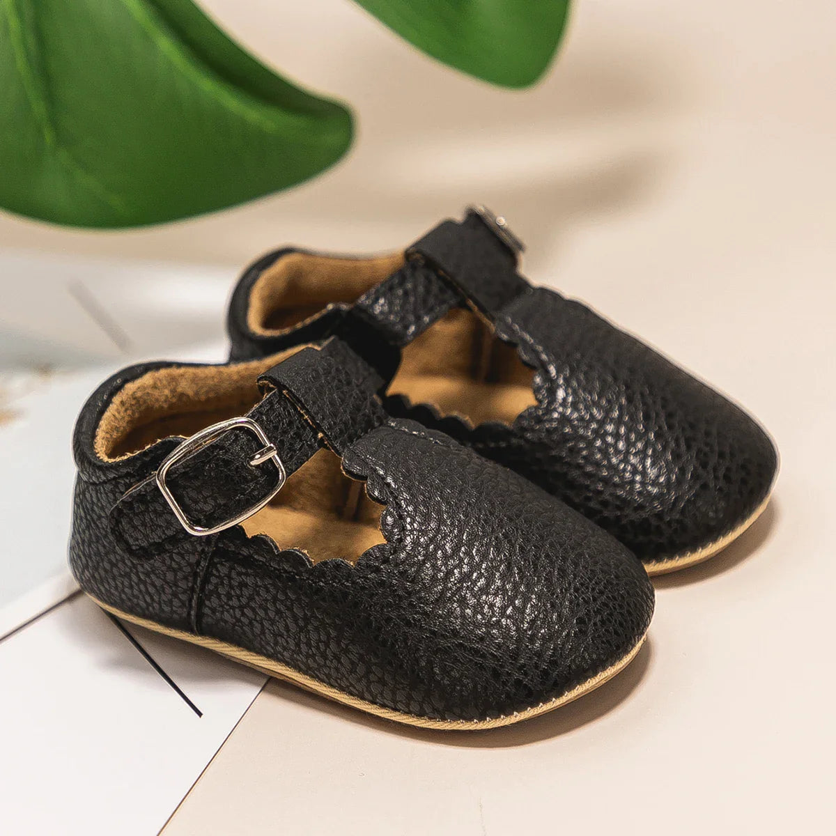 KIDSUN Newborn Baby Shoes Stripe PU Leather Boy Girl Shoes  Toddler Rubber Sole Anti-slip First Walkers Infant Moccasins