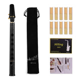 HiXing C Key Mini Pocket Saxophone Sax ABS Material Mini Sax & Mouthpieces 10pcs Reeds Carrying Bag Woodwind Instrument Muslady