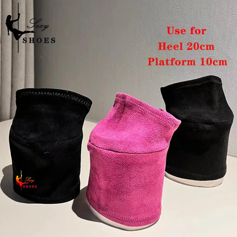 High Heels 20cm Shoes's Platform Protectors Cover Pole Dance Training Overshoes Shoes Accessories Suede Wear-Resist Overshoes