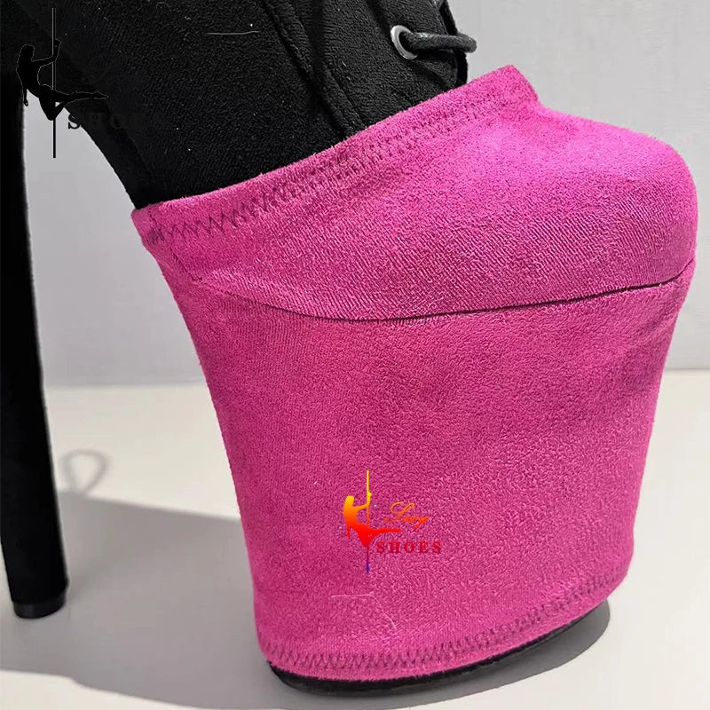 High Heels 20cm Shoes's Platform Protectors Cover Pole Dance Training Overshoes Shoes Accessories Suede Wear-Resist Overshoes