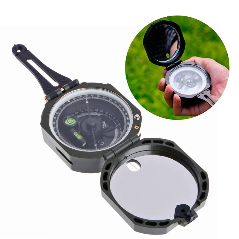 High Precision Magnetic Pocket Transit Geological Compass Scale 0-360 Degrees