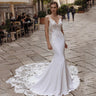 High Quality Spaghetti Straps Wedding Dresses V-Neck Backless Bride Gowns Lace Appliques Sweep Train Mermaid Vestido De Noiva