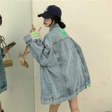 High Street Fashion Oversized Denim Jacket Women Korean Loose Long Sleeve Button Down Jean Jackets Female 2022 New