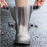 High Top  Shoe Cover Portable Durable Galoshes Water Boot Rain Shoes Protector Reusable Waterproof Rain Shoe Covers With Buttons