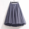 High Waist Solid Midi Pleated Tulle Skirt A-line Mesh Tutu Skirts Womens 2023 Spring Summer