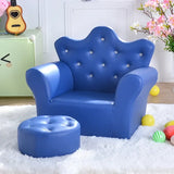 High-quality Children's Furniture Sofas Combination with Fashionable Footstool Child’s Crown-Back Armchair Strawberry Couch