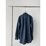 High quality! Women's Classic Old Money Style Vintage Blue Denim Long Sleeve Shirt Top