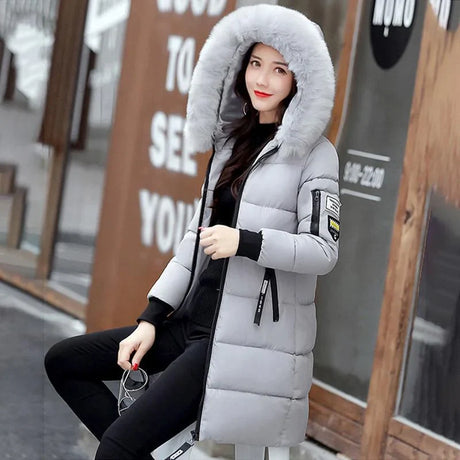 High quality winter mid length down jacket casual women's down jacket outdoor slim down jacket plus size S~3XL