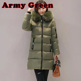 High quality winter mid length down jacket casual women's down jacket outdoor slim down jacket plus size S~3XL