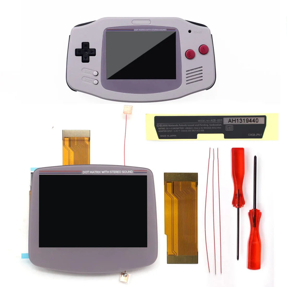 Hispeedido GBA IPS LCD V5 Laminated Drop In 720X480 Backlight Backlit Retro Pixel KIT For Game Boy Advance GBA With Housing